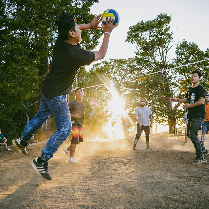 Illustration showing community contribution through sports